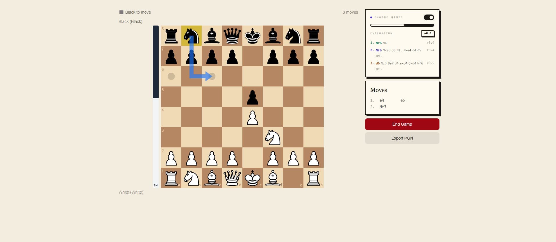 Move 4 — clicking the destination